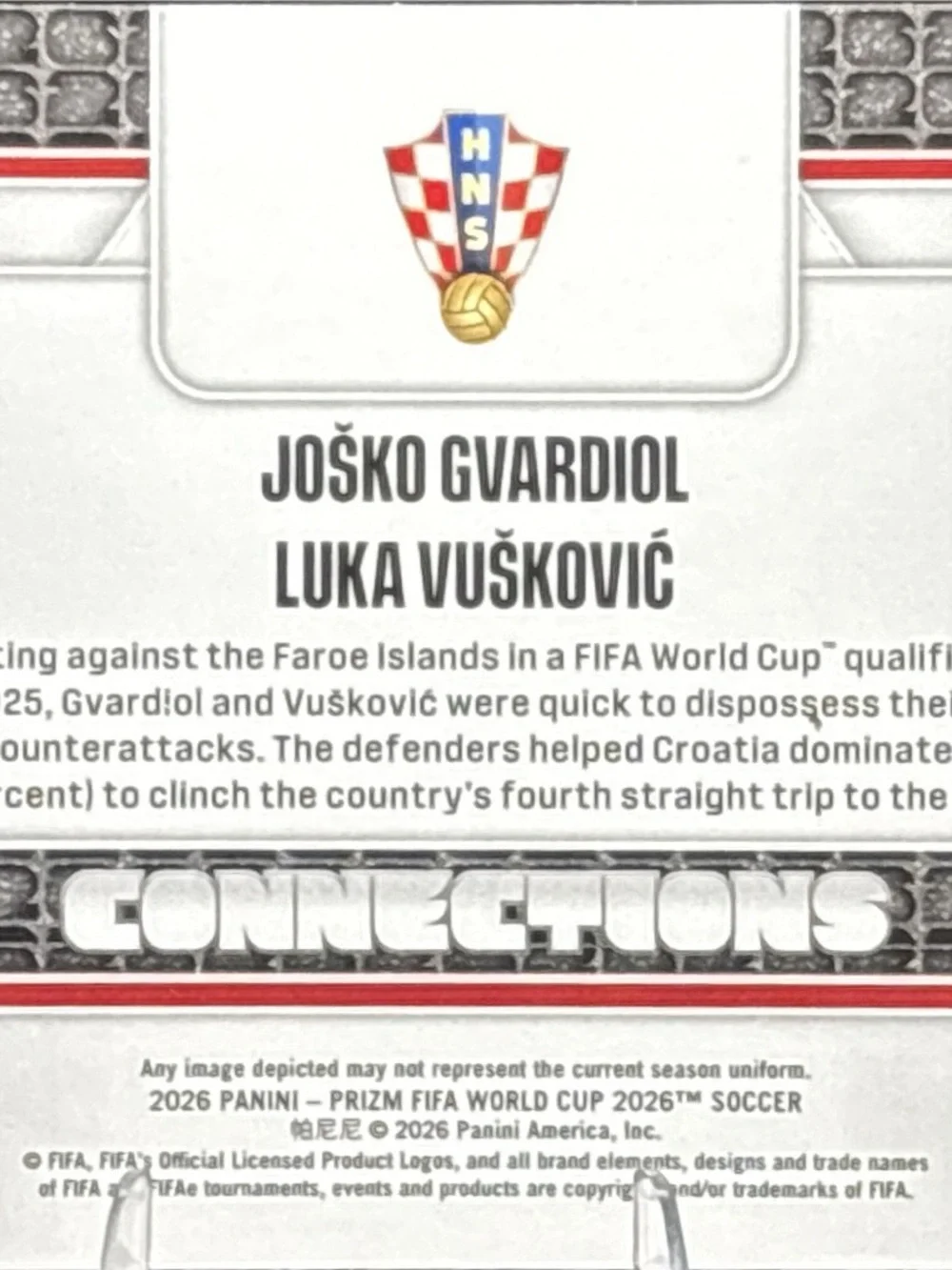 Panini Prizm Croatia Connections Trading Card - Josko Gvardiol & Luka Vuskovic